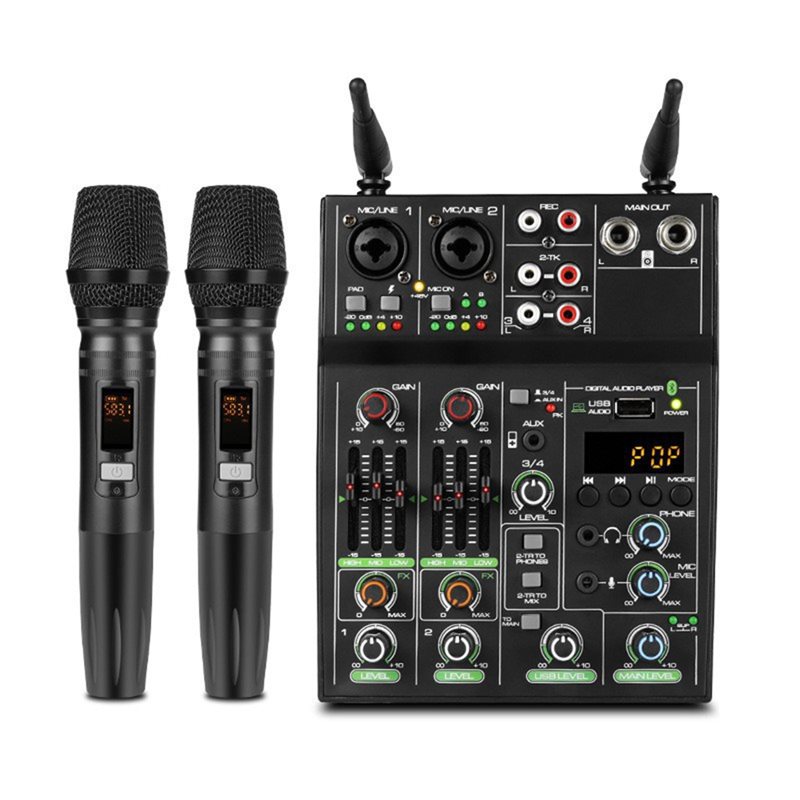 Audio Mixer 4 Channel Usb Bluetooth Pc - Mikser audio ABAC-USB Bluetooth z efektem