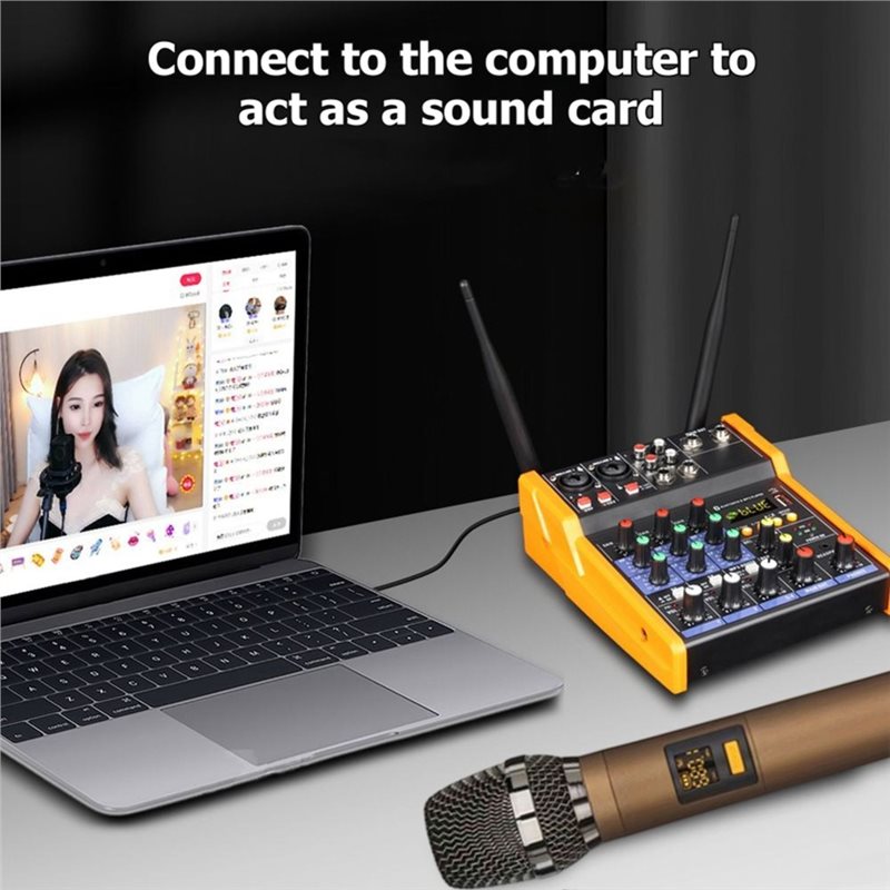 Audio Mixer 4 Channel Usb Bluetooth Pc - Niezawodny interfejs audio USB Bluetooth, 4-kanałowy
