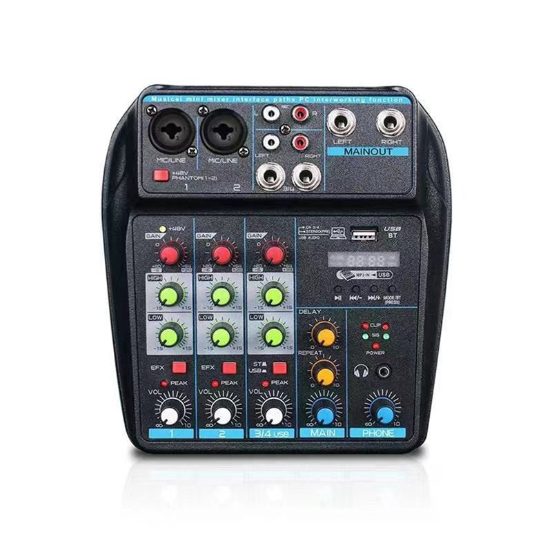 Audio Mixer 4 Channel Usb Bluetooth Pc - AT82 – profesjonalna 4-kanałowa konsola mikserowa