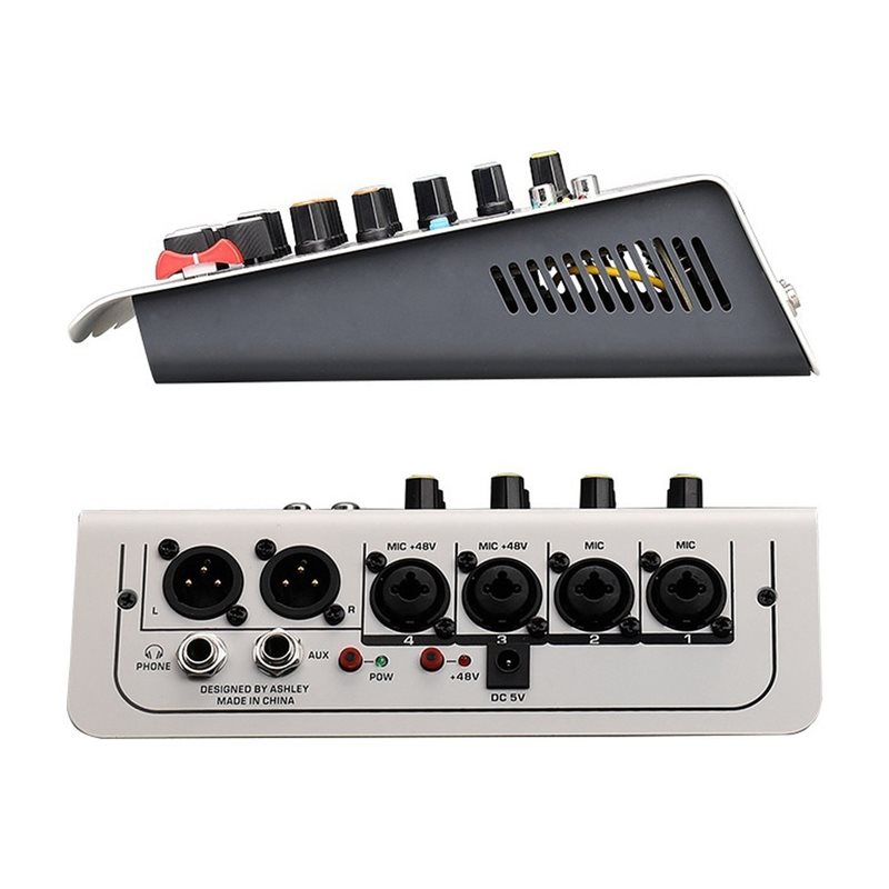Studio Audio Interface With 48V Phantom - Mikser audio 4-kanałowy zasilany przez USB,