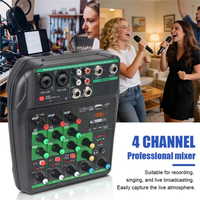 B92B – profesjonalna konsola m – Audio Mixer 4 Channel Usb Bluetooth Pc recenzja i cena
