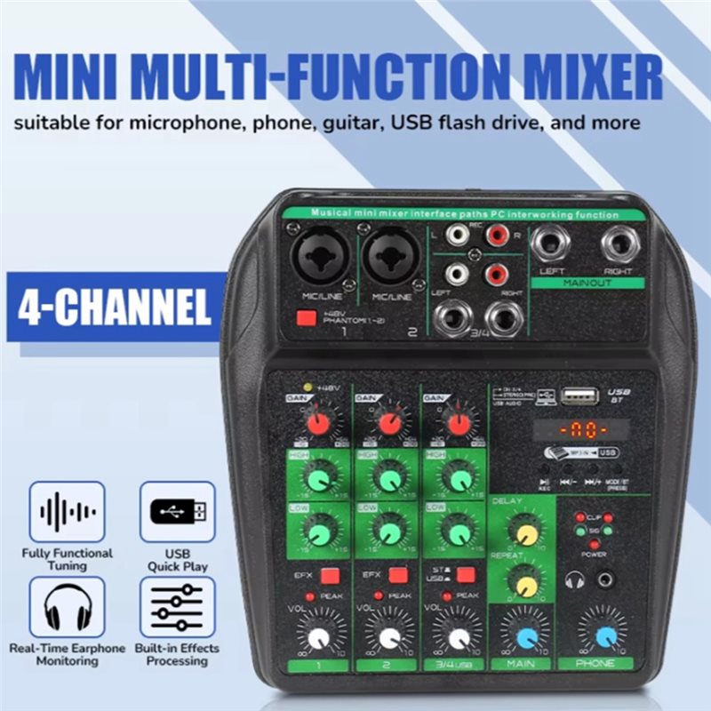[NOWOŚĆ A09R!] Profesjonalny m – Audio Mixer 4 Channel Usb Bluetooth Pc recenzja i cena