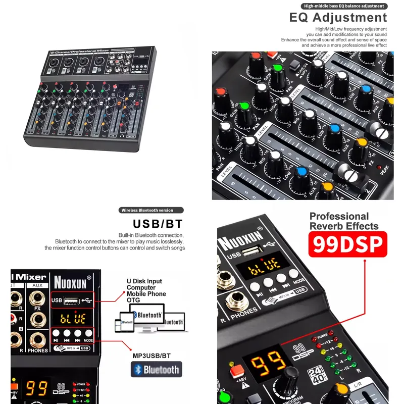 Mikser audio, konsola dźwiękow – Studio Audio Interface With 48V Phantom recenzja i cena