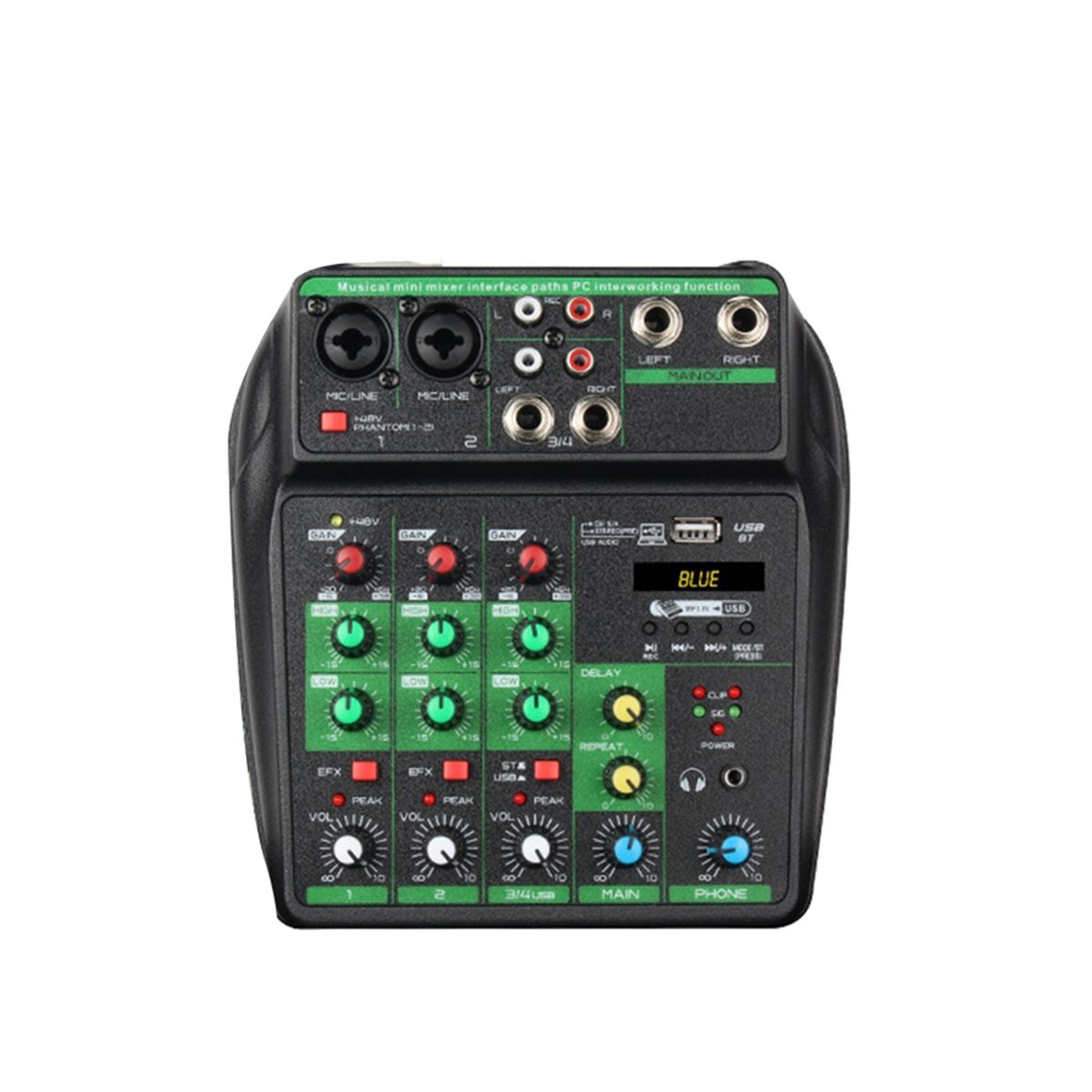 Profesjonalny mikser audio, 4- – Audio Mixer 4 Channel Usb Bluetooth Pc recenzja i cena