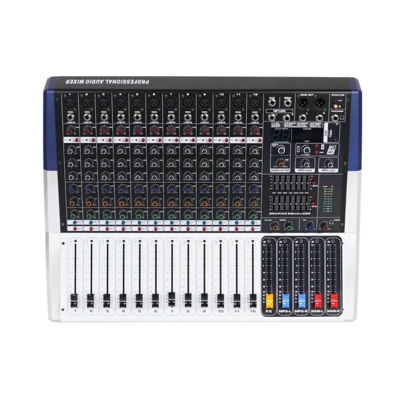 12-kanałowy mikser audio z 99  – Studio Audio Interface With 48V Phantom recenzja i cena
