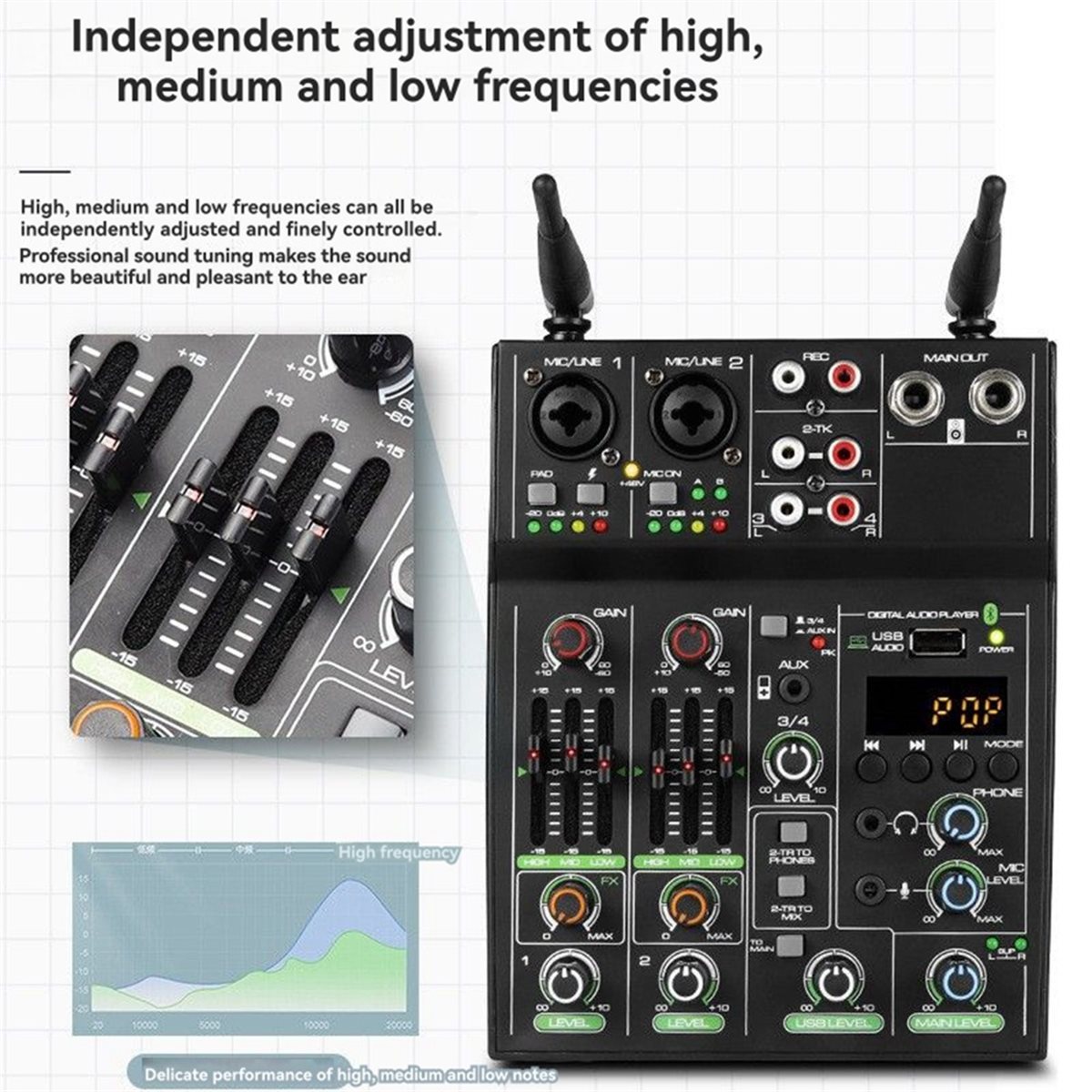 Mikser audio 4-kanałowy z mikr – Audio Mixer 4 Channel Usb Bluetooth Pc recenzja i cena